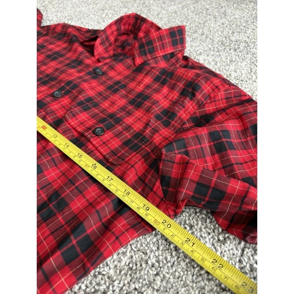 Polo Ralph Lauren Mens Small Red‎ Black Plaid Flannel Button Down Classic Fit